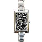 Skulls pattern Rectangle Italian Charm Watch Front