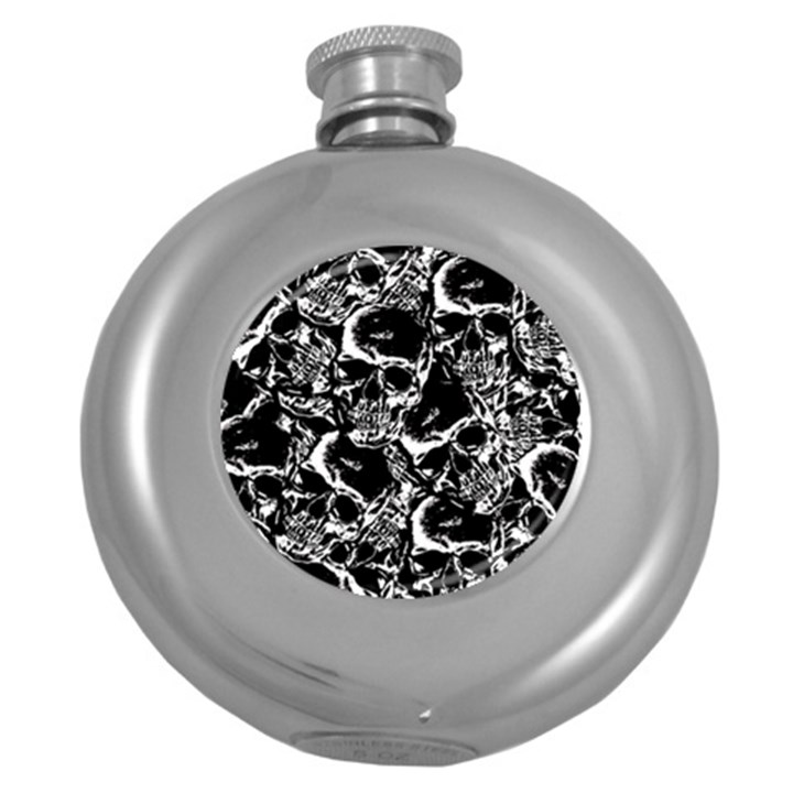 Skulls pattern Round Hip Flask (5 oz)