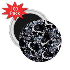 Skulls Pattern 2 25  Magnets (100 Pack)  by ValentinaDesign