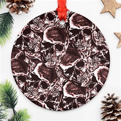 Skull Pattern Ornament (round) by ValentinaDesign