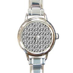 Floral Pattern Round Italian Charm Watch by ValentinaDesign