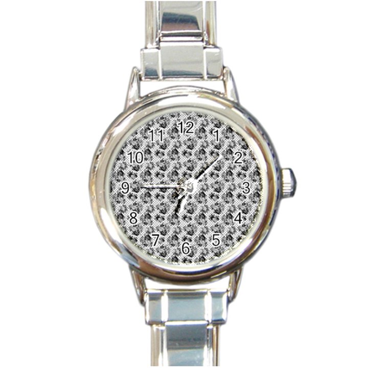 Floral pattern Round Italian Charm Watch