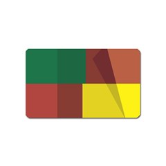 Albers Out Plaid Green Pink Yellow Red Line Magnet (name Card) by Mariart