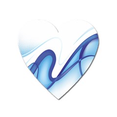 Glittering Abstract Lines Blue Wave Chefron Heart Magnet by Mariart