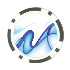 Glittering Abstract Lines Blue Wave Chefron Poker Chip Card Guard by Mariart