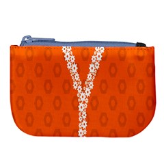 Iron Orange Y Combinator Gears Large Coin Purse by Mariart