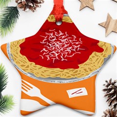 Instant Noodles Mie Sauce Tomato Red Orange Knife Fox Food Pasta Ornament (star) by Mariart