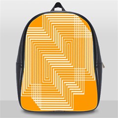 Orange Line Plaid School Bags (xl)  by Mariart