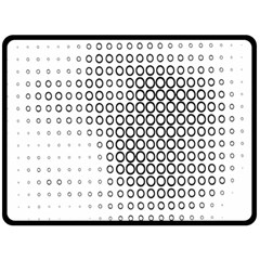 Polka Circle Round Black White Hole Fleece Blanket (large)  by Mariart