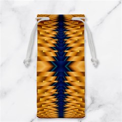 Plaid Blue Gold Wave Chevron Jewelry Bag by Mariart