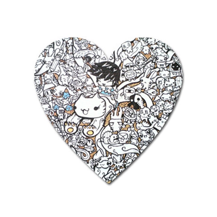 Cute Doodles Heart Magnet