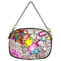 Beautiful Colorful Doodle Chain Purses (one Side)  by Nexatart