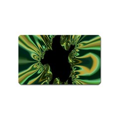 Burning Ship Fractal Silver Green Hole Black Magnet (name Card) by Mariart