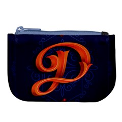 Marquis Love Dope Lettering Blue Red Orange Alphabet P Large Coin Purse by Mariart