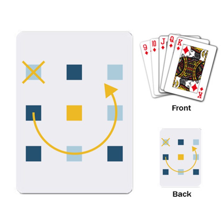 Plaid Arrow Yellow Blue Key Playing Card