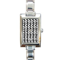 Ropes White Black Line Rectangle Italian Charm Watch by Mariart