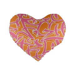 Abc Graffiti Standard 16  Premium Heart Shape Cushions by Nexatart