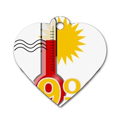 Thermometer Themperature Hot Sun Dog Tag Heart (two Sides) by Mariart