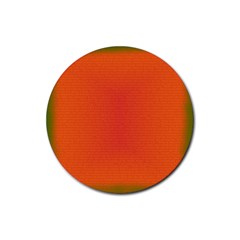 Scarlet Pimpernel Writing Orange Green Rubber Coaster (round)  by Mariart