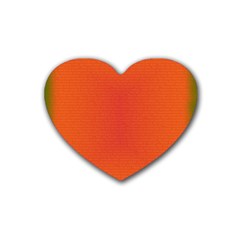 Scarlet Pimpernel Writing Orange Green Rubber Coaster (heart)  by Mariart