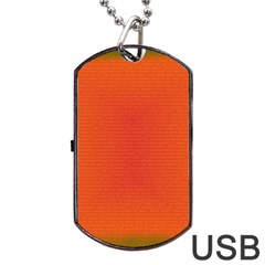 Scarlet Pimpernel Writing Orange Green Dog Tag Usb Flash (one Side) by Mariart