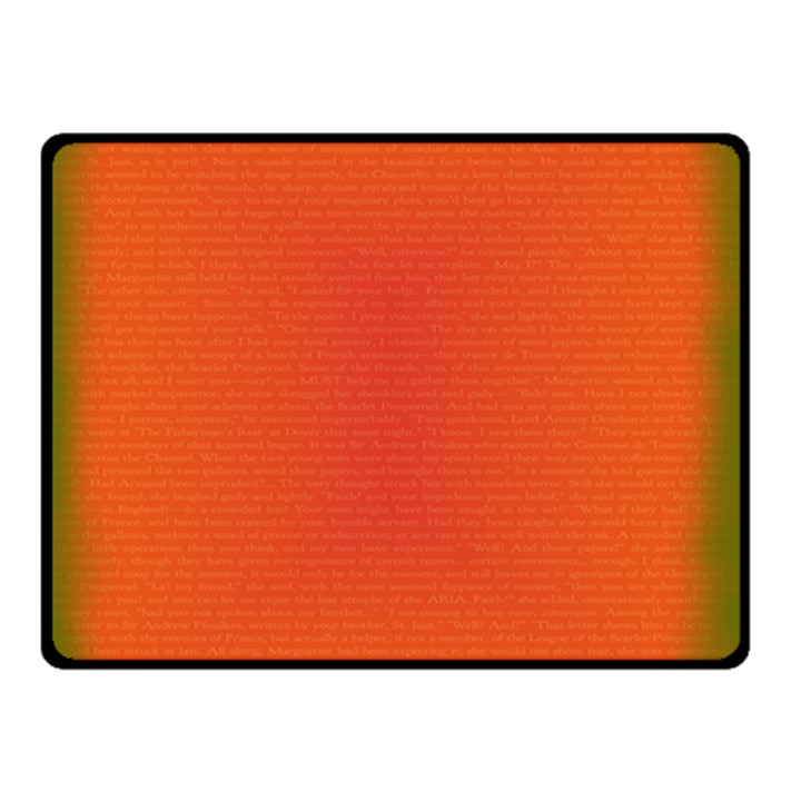 Scarlet Pimpernel Writing Orange Green Double Sided Fleece Blanket (Small) 