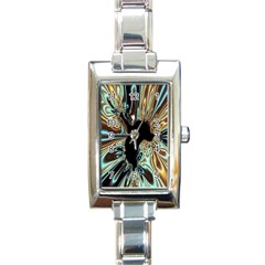 Silver Gold Hole Black Space Rectangle Italian Charm Watch by Mariart