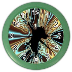 Silver Gold Hole Black Space Color Wall Clocks by Mariart