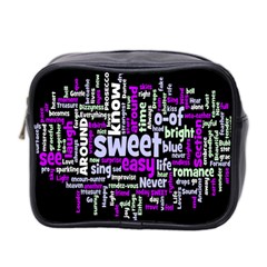 Writing Color Rainbow Sweer Love Mini Toiletries Bag 2-side by Mariart