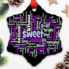 Writing Color Rainbow Sweer Love Ornament (snowflake) by Mariart