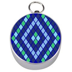 Blue Diamonds Green Grey Plaid Line Chevron Silver Compasses by Mariart