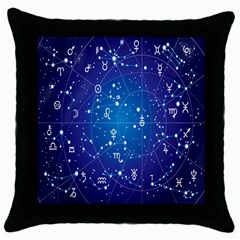 Astrology Illness Prediction Zodiac Star Throw Pillow Case (black) by Mariart