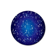 Astrology Illness Prediction Zodiac Star Rubber Coaster (round)  by Mariart