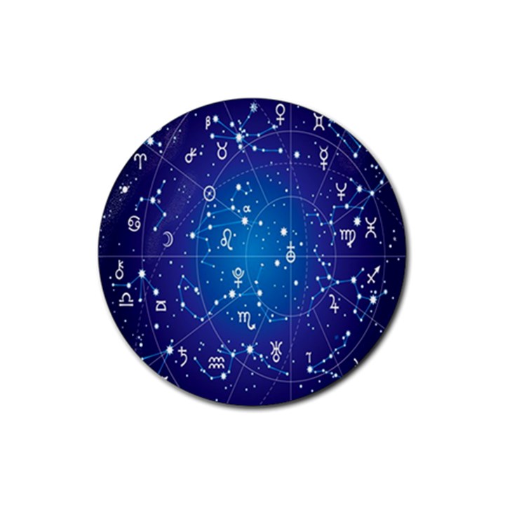 Astrology Illness Prediction Zodiac Star Rubber Coaster (Round) 