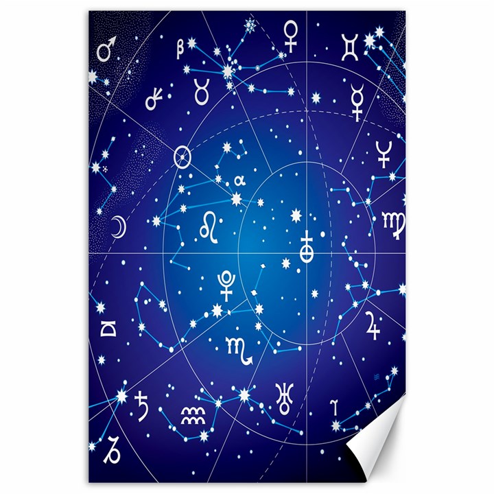 Astrology Illness Prediction Zodiac Star Canvas 24  x 36 