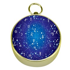 Astrology Illness Prediction Zodiac Star Gold Compasses by Mariart