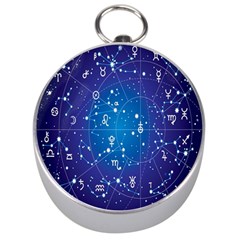 Astrology Illness Prediction Zodiac Star Silver Compasses by Mariart