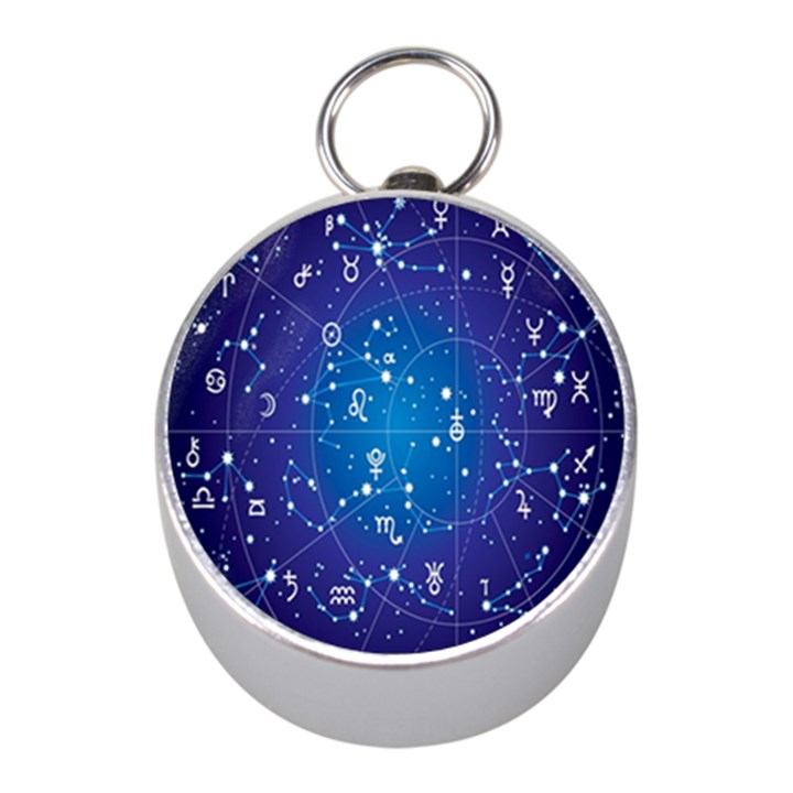 Astrology Illness Prediction Zodiac Star Mini Silver Compasses