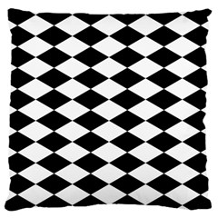 Diamond Black White Plaid Chevron Large Cushion Case (one Side) by Mariart