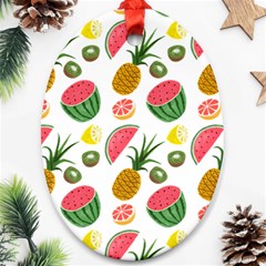 Fruits Pattern Oval Ornament (two Sides) by Nexatart