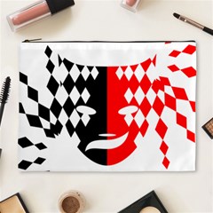 Face Mask Red Black Plaid Triangle Wave Chevron Cosmetic Bag (xl) by Mariart