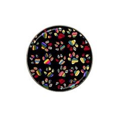 Colorful Paw Prints Pattern Background Reinvigorated Hat Clip Ball Marker (4 Pack) by Nexatart