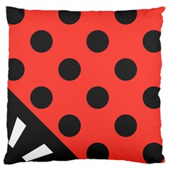 Red Black Hole White Line Wave Chevron Polka Circle Large Cushion Case (one Side) by Mariart