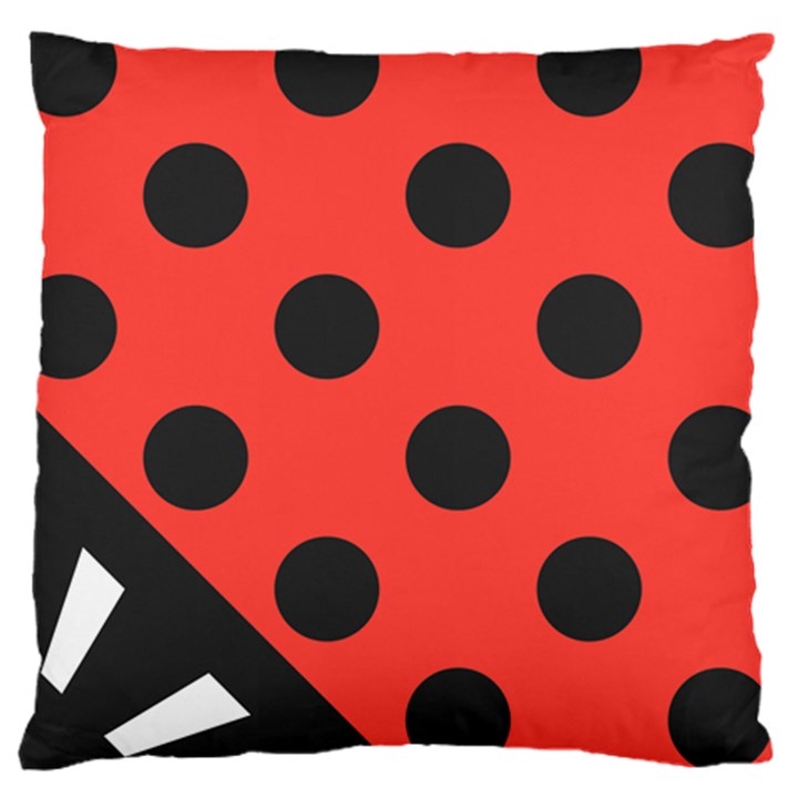 Red Black Hole White Line Wave Chevron Polka Circle Large Cushion Case (One Side)