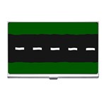 Road Street Green Black White Line Business Card Holders Front