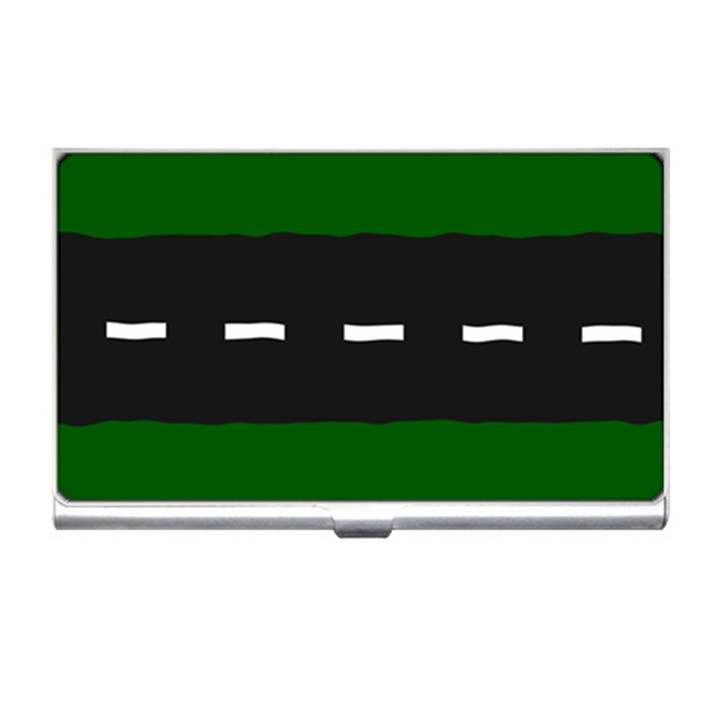 Road Street Green Black White Line Business Card Holders