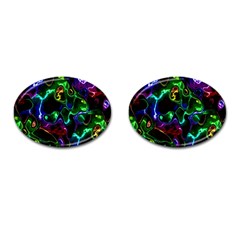 Saga Colors Rainbow Stone Blue Green Red Purple Space Cufflinks (oval) by Mariart