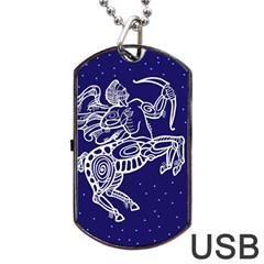 Sagitarius Zodiac Star Dog Tag Usb Flash (two Sides) by Mariart