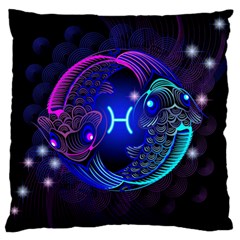 Sign Pisces Zodiac Large Cushion Case (one Side) by Mariart