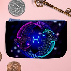 Sign Pisces Zodiac Large Coin Purse by Mariart